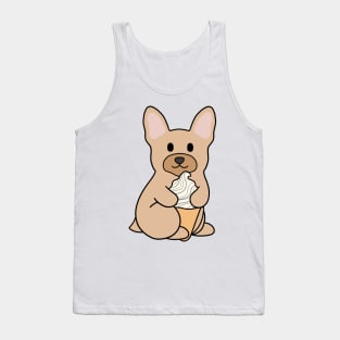 Cream French Bulldog Ice Cream Tank Top